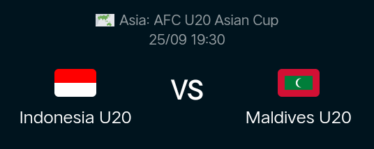 chasna_id's tweet photo. Indonesiau20 vs Maldives u20

📅 rabo, 25 September 2024

⚽ 19.00 WIB 

📺 Live link

Link di kolom komentar
👇👇
https://t.co/d7rCPBnbDm
https://t.co/cVJmiO6vjr
https://t.co/ZWk7NVCH4L

#timnasday #timnasu15 #livetimnas #maldive https://t.co/rZC6TYlWl6