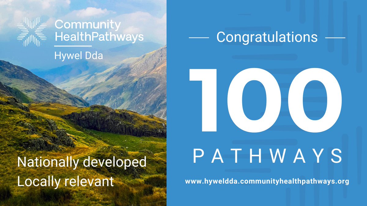 HealthPathways (@1healthpathways) on Twitter photo 🏆 Congratulations to <a href="/HywelDdaHB/">Hywel Dda UHB</a> on reaching 100 localised pathways.
Due to the phenomenal efforts of the Health Board writing teams, they have surpassed their own expectations, delivering over 100 localised pathways in only 9 months! 👏 👏 👏
#HealthPathways 🏆 Congratulations to <a href="/HywelDdaHB/">Hywel Dda UHB</a> on reaching 100 localised pathways.
Due to the phenomenal efforts of the Health Board writing teams, they have surpassed their own expectations, delivering over 100 localised pathways in only 9 months! 👏 👏 👏
#HealthPathways