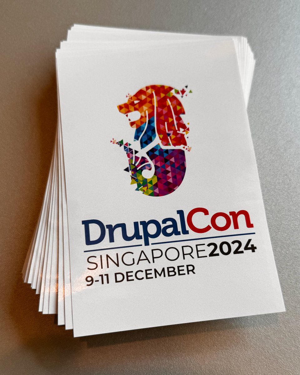 tag1consulting's tweet image. #DrupalConBarcelona Attendees!  
Take a selfie with this sticker and post it to your social media for a chance to WIN a free ticket to #DrupalConSingapore this December!!!  Find a sticker at a participating sponsor&apos;s booth or in the Contrib Room!
