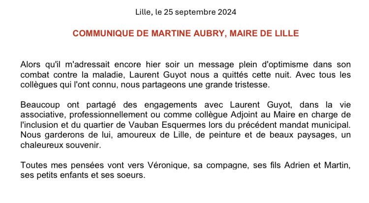 MartineAubry's tweet photo. Très triste du départ de Laurent. https://t.co/wyJx19GMGq