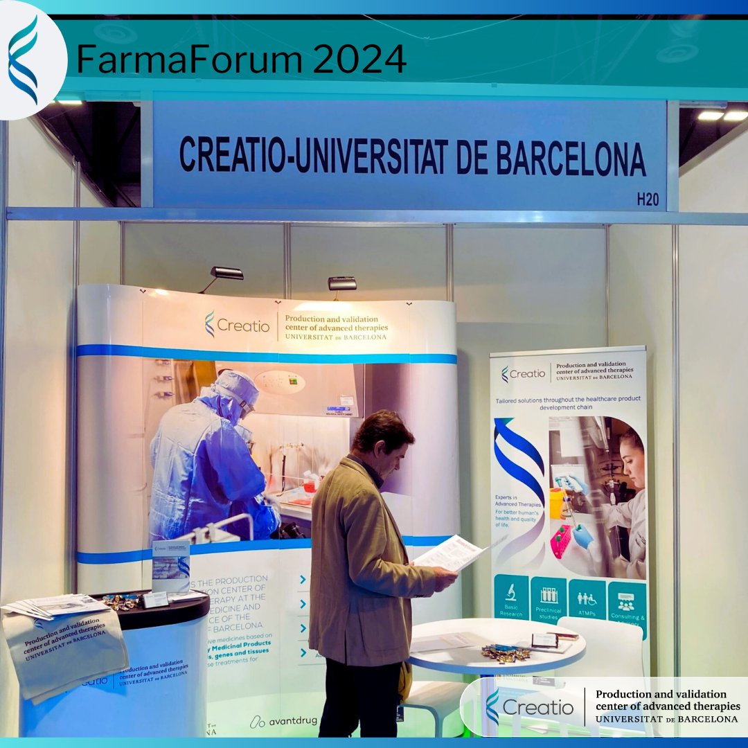 🔛First day of #Farmaforum!
🚀#Creatio is ready for you to visit us, stop by our booth H20 &amp; discover our services:
🔹Research of #AdvancedTherapies
🔹#NAMs
🔹Preclinical #Toxicology studies
🔹#ClinicalProduction of #ATMPs
🔹#GMP-#3DBioprinter
🔹Consultancy
🔹Training &amp; education