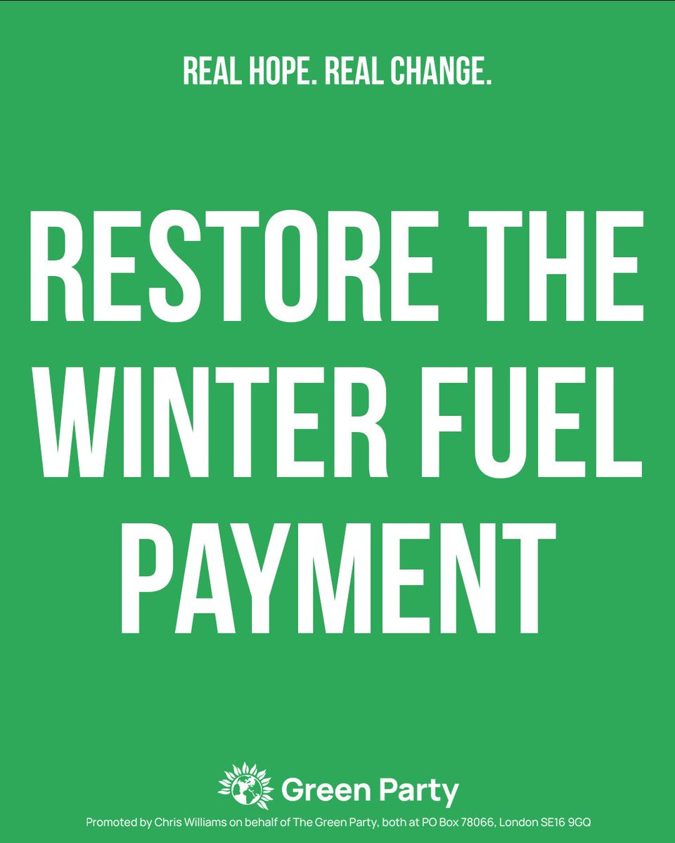 Pensioners shouldn't be paying the price for 14 years of Conservative austerity.

It's time the super-rich played their part through a fairer tax system.

Restore the winter fuel payment.
