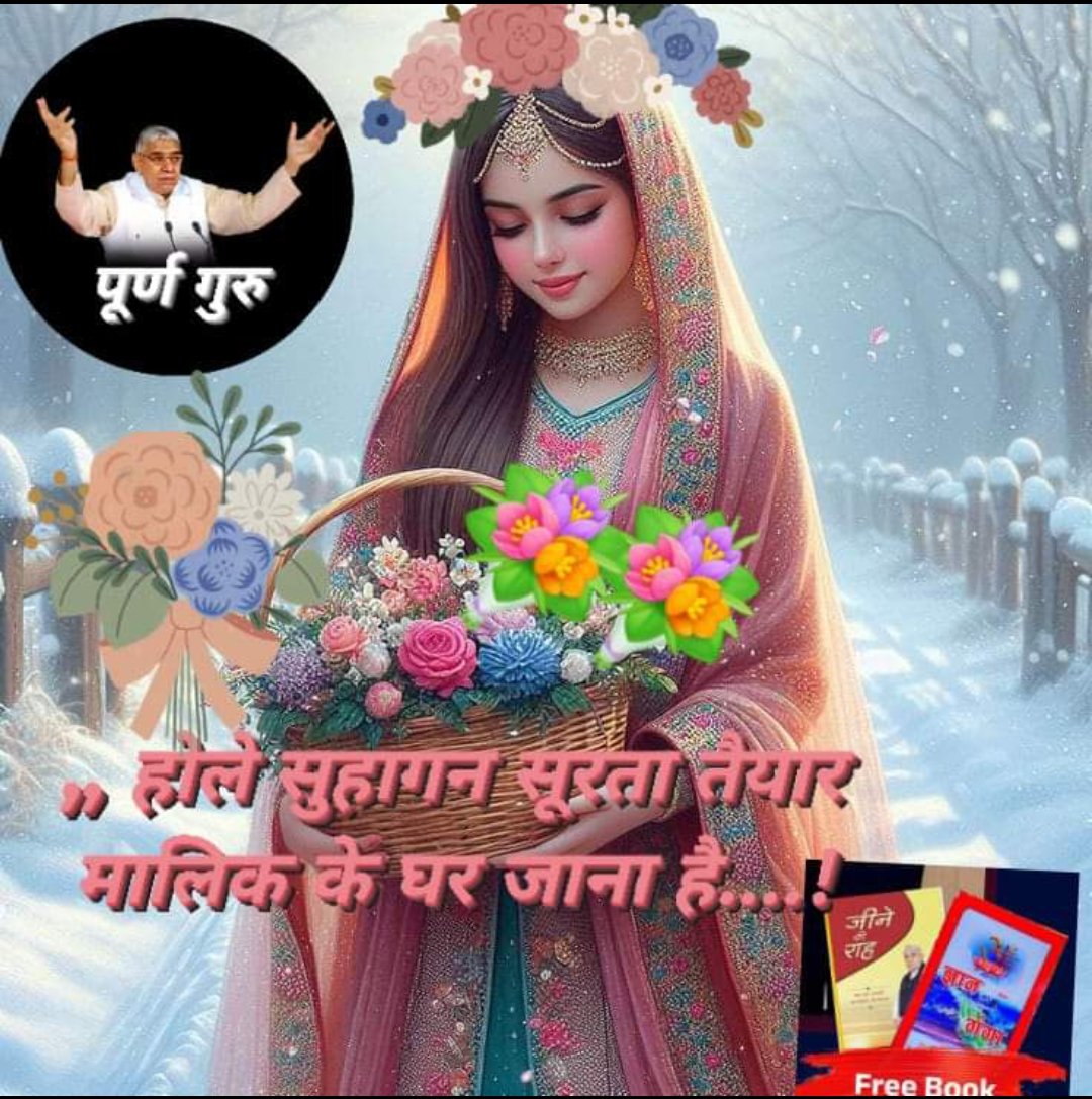 #Sant_Rampal_Ji_Maharaj 
,,अध्यात्म के अध्यन मे वर्णित प्रमाण स्वरूप,, पूर्ण गुरु तत्वदर्शी संत कि खोज कर उनकी शरण ग्रहण करने से ही मनुष्य जीवन के सत्य भक्ति की सिंगार,, होले सुहागन सुरता तैयार मालिक के घर जाना है..।
भक्ति की कमाई की सिंगार करके अपने पिया के घर जाना है।