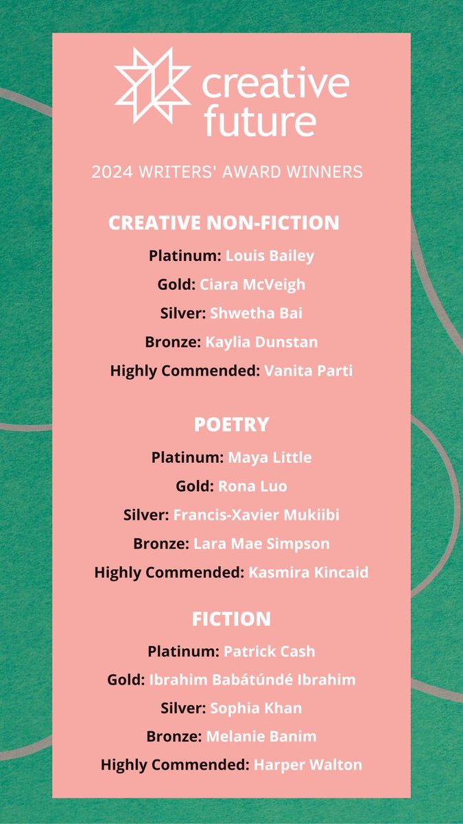laramaesimpson's tweet image. So excited to have won the Bronze Prize for Poetry at the @CreativeF_uture Writers’ Awards 🥹💫 and I’ll be performing at the Southbank Centre showcase on Saturday 26th October as part of the London Literature Festival!!! #CFWA
