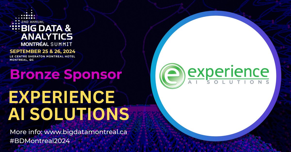 experienceai's tweet photo. An early start to day 1 of the Big Data &amp; Analytics Montreal Summit. Good to be exhibiting in our home town! #BDMontreal2024 https://t.co/itBPu2vSYY