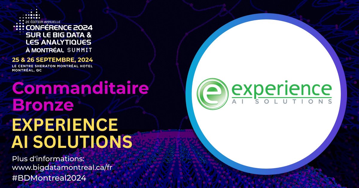experienceai's tweet photo. An early start to day 1 of the Big Data &amp; Analytics Montreal Summit. Good to be exhibiting in our home town! #BDMontreal2024 https://t.co/itBPu2vSYY