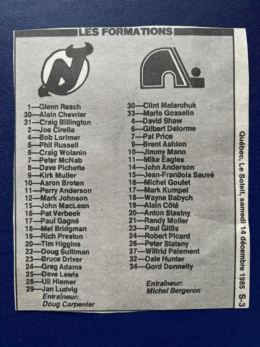 Claude6Landry's tweet photo. 14 Décembre 1985
#GlennResch
#AlainChevrier
#CraigBillington
#GilbertDelorme
#AlainChevrier
#MarioGosselin
#CraigBllington
#DavidShaw https://t.co/oIlYPP6lwh