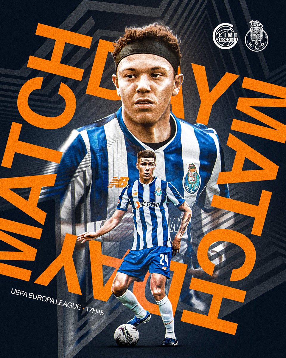 Bodø/Glimt 🇳🇴 - FC Porto 🇵🇹 
À partir de 18h30 ⏰ 
Coup d’envoi à 18h45 🏟️⚽️ 
<a href="/CanalplusFoot/">CANAL+ Foot</a> 📺 
Avec Grégory Sertic 🎙️ 

#UEL #FKBGFCP