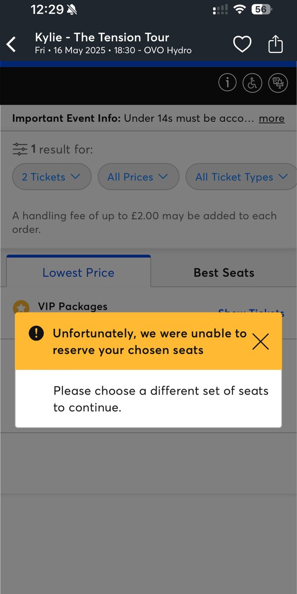 rossco18uk's tweet photo. ⁦@TicketmasterUK⁩ every single ticket I click on, I get this message. What does it actually mean? https://t.co/H4PvUgtSlL