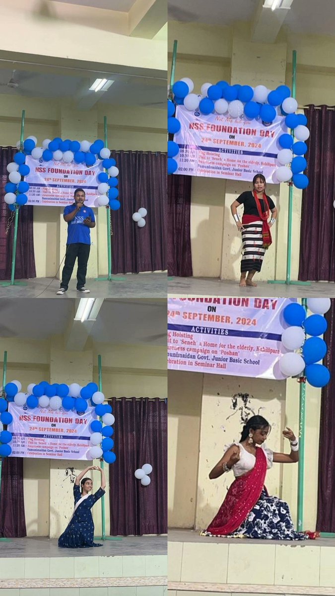 NSS_GCC's tweet photo. Celebrating NSS Foundation Day with enthusiasm &amp; fervor!Talented volunteers shine on stage, honoring selfless service.Unity, laughter &amp;cake-cutting with ProgramOfficers #NSSFoundationDay #SelflessService #EmpoweringCommunities @gccnss2 @_NSSIndia @nss_rdguwahati @GUCampusNSSUnit https://t.co/Op5h689GnZ