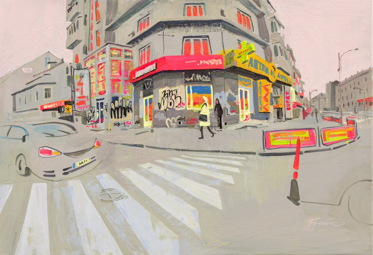 favourite painting I have made. Crossroads in my home city