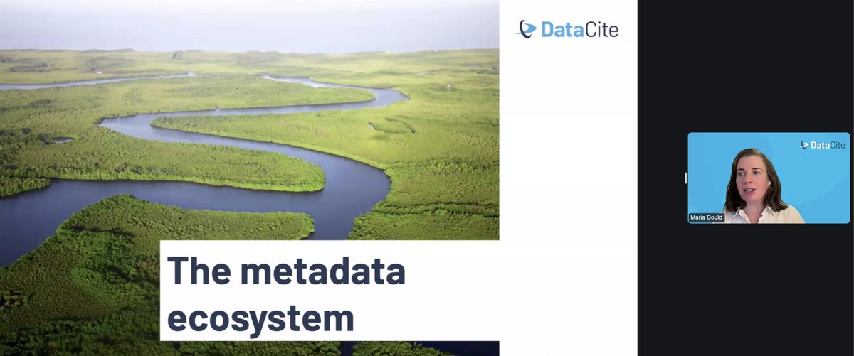 DataCite's tweet image. Maria Gould talks about the metadata ecosystem, harvesting, supporting rich metadata and connecting all research outputs and resources. 

#DataCite2024 #Communities