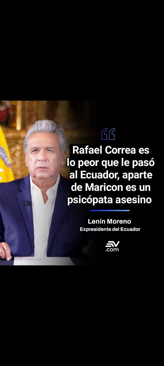 ESTOY DE ACUERDO CON LO QUE EXPRESÓ EL EXPRESIDENTE L MORENO
.-