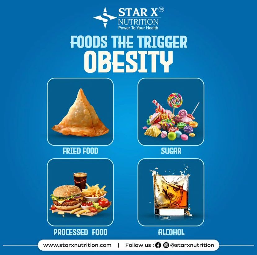 starxnutrition's tweet image. Watch What You Eat!
Fried food, sugary treats, processed meals, and alcohol can all lead to obesity. Stay mindful of your choices and prioritize your health with Star X Nutrition!💪
[athlete, fitness, fitnessinfluencer, gutpower,]
#ObesityAwareness #HealthyLiving #StarXNutrition