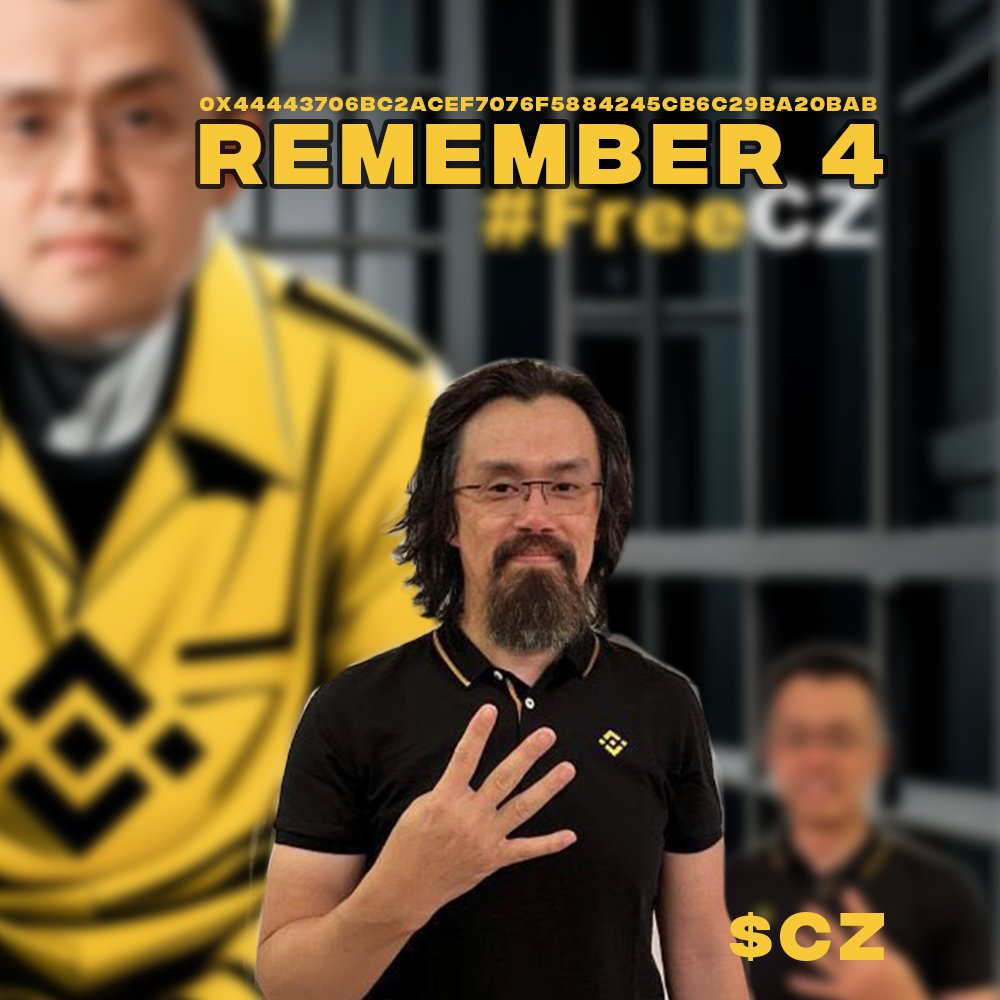 0x4444_CZ's tweet photo. Remember the genesis.
Remember the sacrifices.
Remember $CZ. 
Remember 4.

0x44443706bC2ACeF7076F5884245Cb6c29bA20BAb

Chart:
https://t.co/DUbFZab9O3

Protectors of 4:
https://t.co/EJb8IpY13A https://t.co/ZQqf5NPfSw