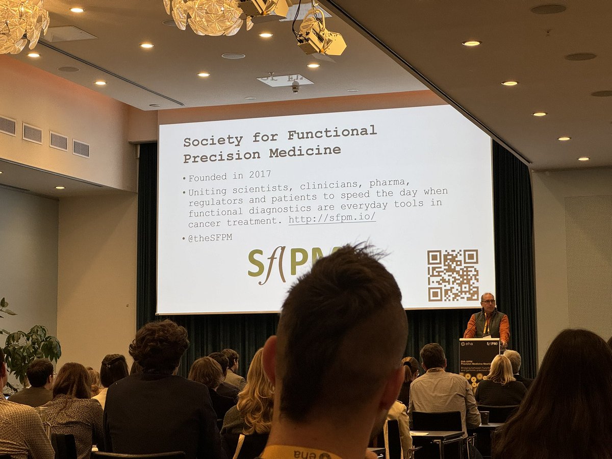 <a href="/DrTonyLetai/">Anthony Letai MD PhD</a> delivering opening remarks on #fpm field at joint EHA-<a href="/TheSFPM/">The Society for Functional Precision Medicine</a> conference in Copenhagen today