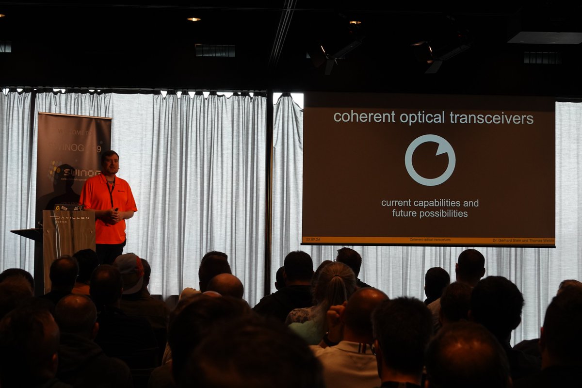 swinog's tweet photo. 🚀 Halfway through SWINOG #39! 🚀

Great talks so far:
1️⃣ Open Disaggregated Networking – Eniy Yorulmaz
2️⃣ Chaos Engineering – Eugene Serbian &amp; Romain Plugin
3️⃣ INPG Stack – Marco Martinez
4️⃣ OpenGitzOps – Urs Baumann
5️⃣ Coherent Optical Transceivers – Gerhard Stein
#SWINOG39 https://t.co/A12QrSK3pk