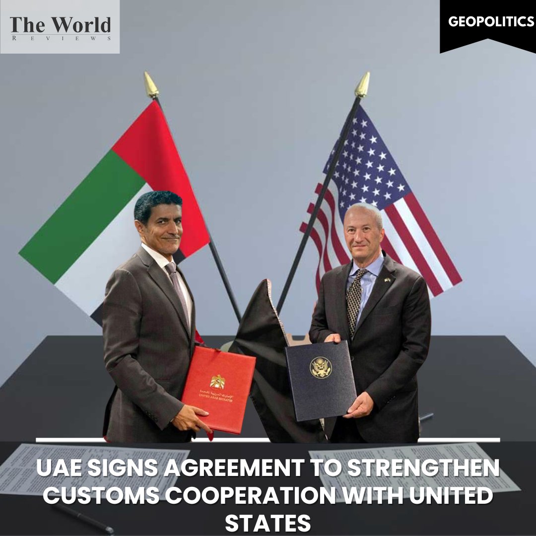 tworldreviews's tweet image. The UAE and US have edged a critical step closer towards increasing economic co-operation by signing a customs co-operation agreement. 

#UAEUSPartnership #CustomsCooperation #GlobalTrade  #UAEUSA  🇺🇸🤝🇦🇪