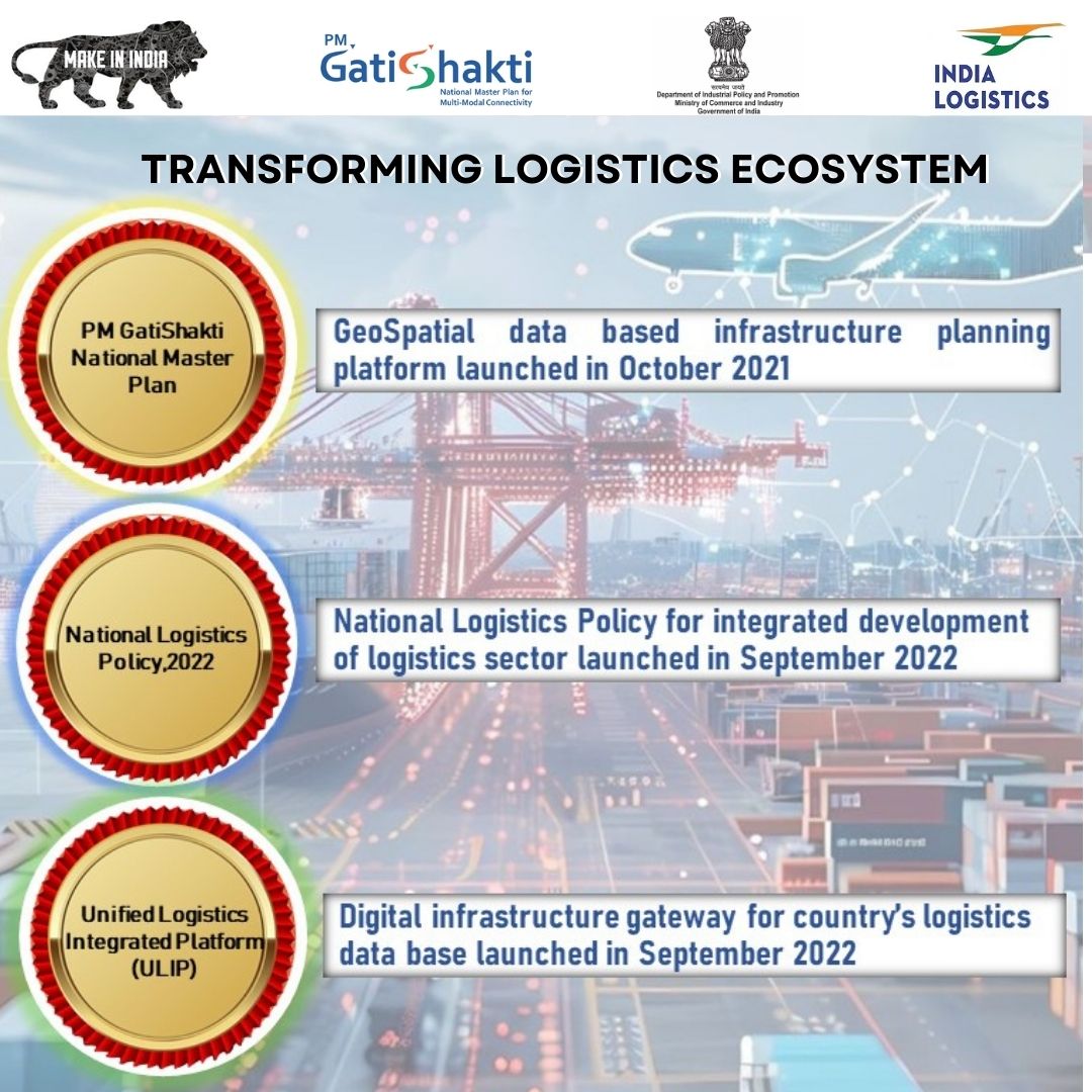 Logistics_MoCI's tweet image. 🚀 Celebrating a decade of @makeinindia ✨
Key initiatives under #PMGatiShakti transforming India into a global #logistics powerhouse.  #LogisticsRevolution #10YearsOfMakeInIndia #ULIP #Digitalinfrastructure