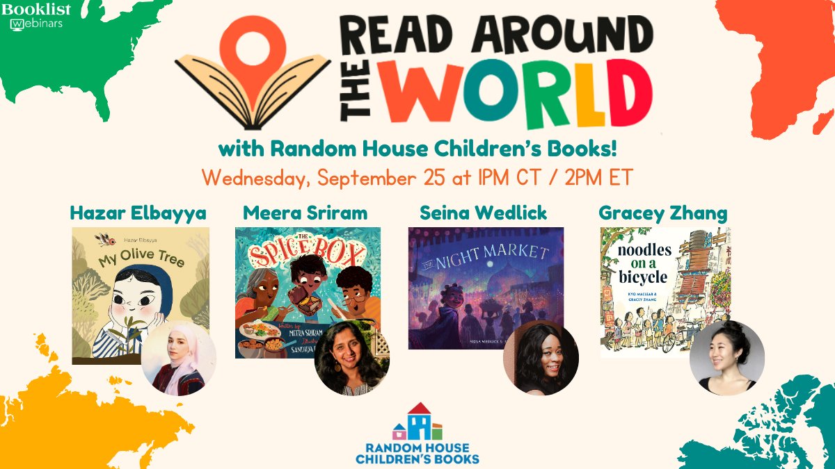 ⏰Today's the day!⏰Join picture book creators 
<a href="/SeinaWrites/">Seina’s Book Space</a>, <a href="/Meeratsriram/">Meera Sriram</a>, Hazar Elbayya, &amp; Gracey Zhang to discuss their new picture books and engage in meaningful conversations about identity, community, and traditions. <a href="/ALA_Booklist/">ALA_Booklist</a> Register: bit.ly/3XMW0qM