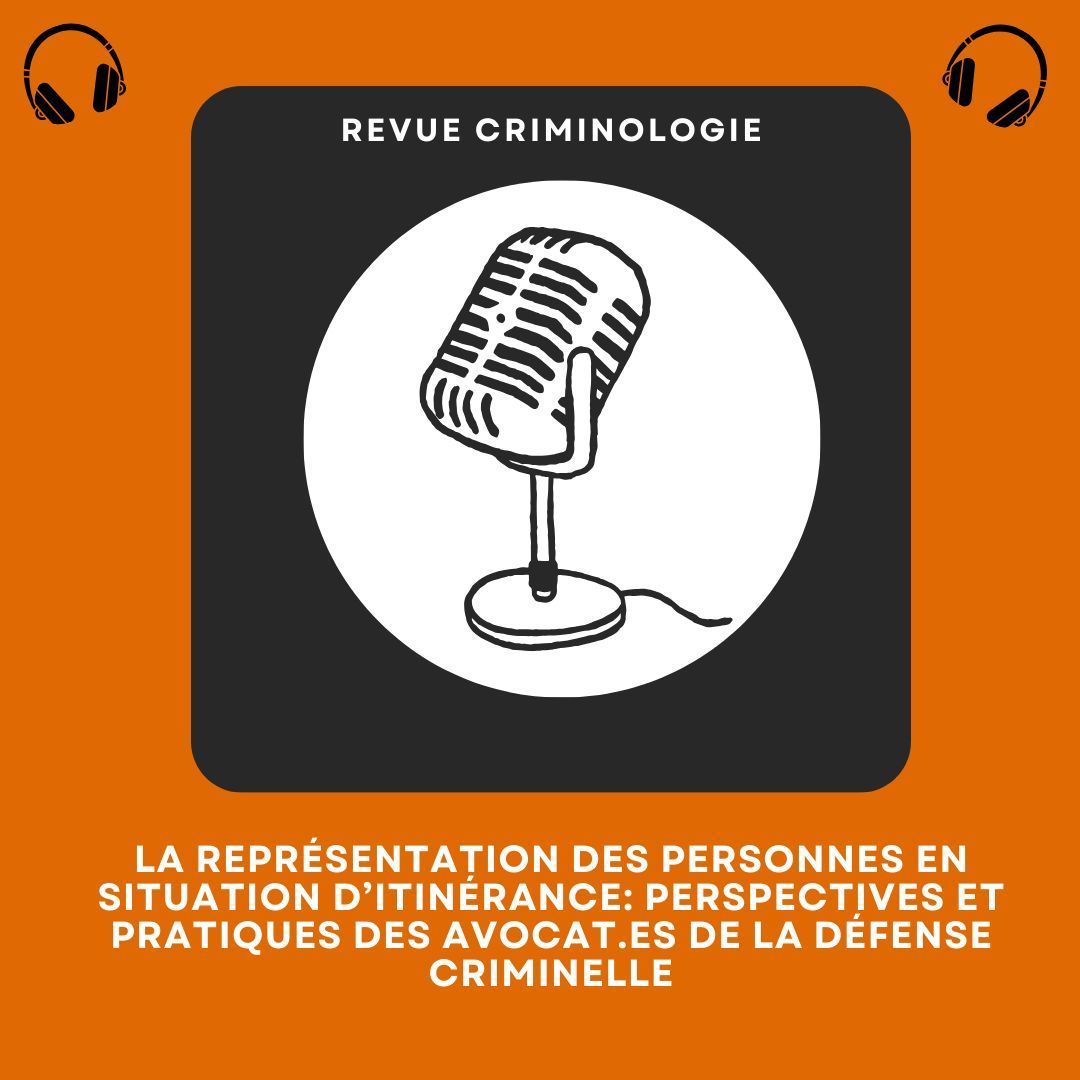Le balado de l'article vedette de la semaine intitulé 🔷 La représentation des personnes en situation d’itinérance: perspectives et pratiques des avocat·es de la défense criminelle 🔷 est en ligne !! Écoutez-le ➡️ buff.ly/4d1hZyB 
🎤 Avec Nicolas Spallanzani-Sarrasin