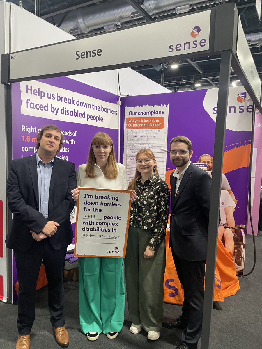 Sense (@sensecharity) on Twitter photo A big thank you to the Deputy Prime Minister <a href="/AngelaRayner/">Angela Rayner</a> for visiting us at Labour Conference and talking with us about the importance of a fair pay agreement for providers as well as workers on social care. A big thank you to the Deputy Prime Minister <a href="/AngelaRayner/">Angela Rayner</a> for visiting us at Labour Conference and talking with us about the importance of a fair pay agreement for providers as well as workers on social care.
