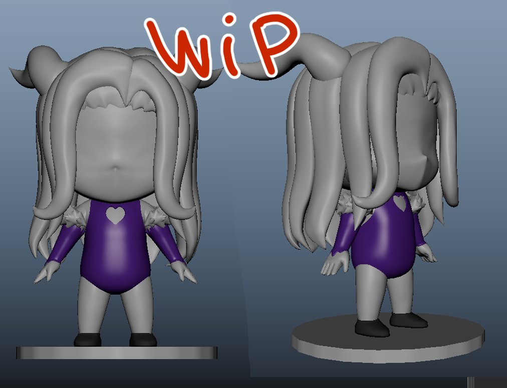 MisterZeros's tweet image. ✳️Work in Process✳️
 modelisation de figurine Chibi
#vtuber #art #figure #figurine #3d #modelisation