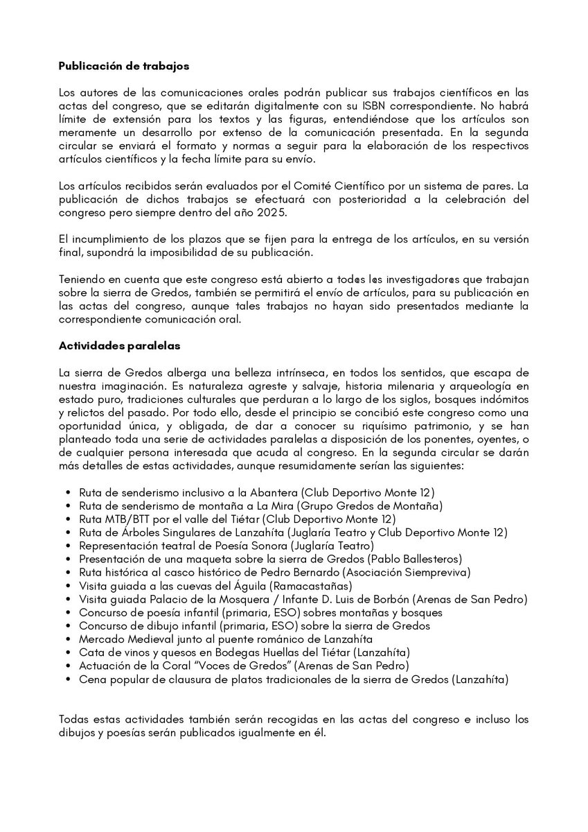 JALopezSaez's tweet photo. I Congreso de Historia, Naturaleza y Tradiciones de la sierra de Gredos. Os esperamos en julio de 2025, presentando vuestras comunicaciones o como oyentes. #gredos @arboles_magicos @ArchHubCSIC @Avilared @CDAM_Almanzor @ingdemontes @tietarteve @PVTTransicion https://t.co/Ugfm2YD6yV