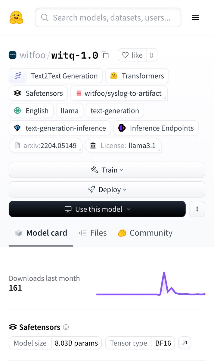 100+ downloads so far on the opensource WitQ #GenAI model that translates "Syslog to English &amp; JSON". @charlesherring will be presenting the toolkits &amp; datasets we used to build it on Friday at <a href="/GrrCON/">GrrCON</a> . You can also join live:
witfoo.zoom.us/webinar/regist…