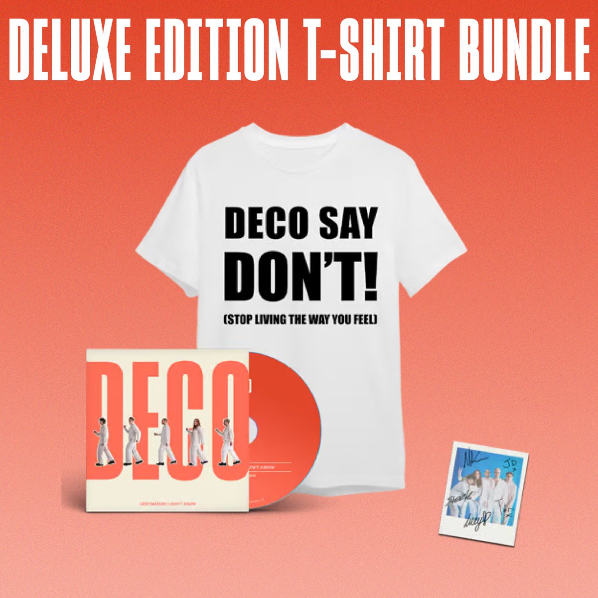 Deco says DON’T!… you dare miss out on this T- shirt and album bundle 😍
Only available for 24 hours from now! Then party like it’s 1984 once more!
You asked &amp; we delivered! Grab the tee in a bundle with the new Deluxe version of the album &amp; more! Link in the comments!

Thanks