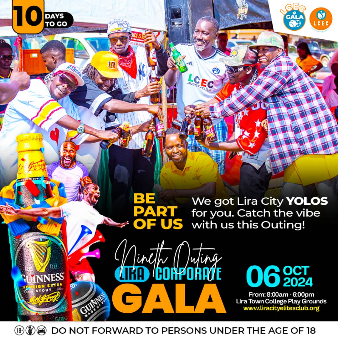 AkaoGloriah's tweet image. *Lira City YOLOS are Here for You!*  
Be part of the 9th Outing and catch the vibe with the ultimate fun squad. Don't miss out on the energy and excitement!

#LiraCorporateGala #BlackShinesBrightest #9thOuting #Guinness