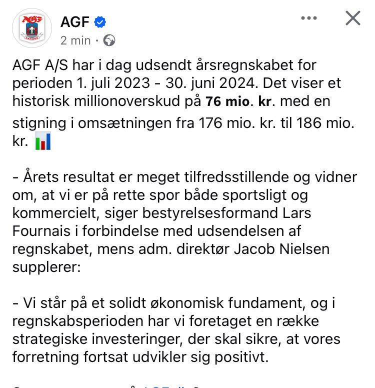 Der går pt næsten lidt for godt. Sådan noget der kræver en mental kalibrering. 
#ultratwitteragf