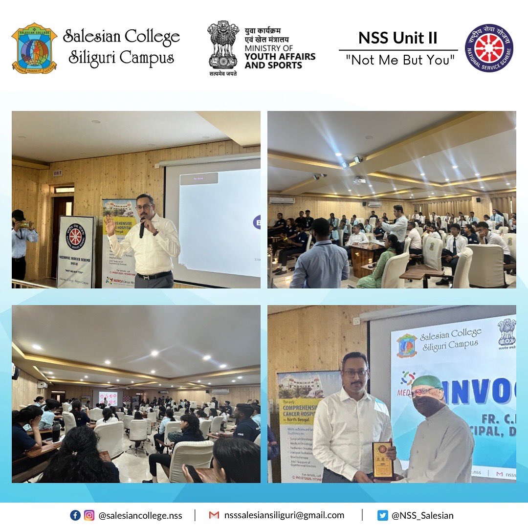 NSS_Salesian's tweet photo. On September 24, 2024,  NSS celebrated its 55th Foundation Day with a significant event that merged health awareness and cultural performances. Organized by NSS Unit II in collaboration with Marwari Yuva Manch Siliguri Professionals, Medica Hospital and Himalayan Eye Institute. https://t.co/HIdPKTPOHC