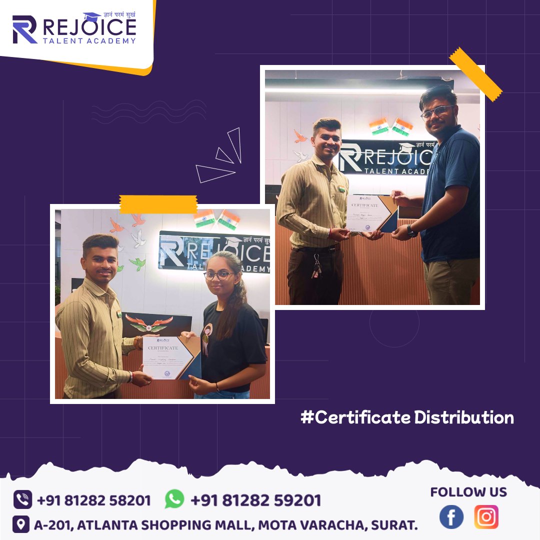 RejoiceTa56813's tweet image. Congratulations 🎊 for completing C&amp;amp;C ++ COURSE ✅️💐
.
Here are some of our students who got completion certificate 👏🥳
.
#candcplusplus #freecourse #trending #ITCourses #technology #share #ITAcademy #surat #motavarachha #rejoicetalentacademy