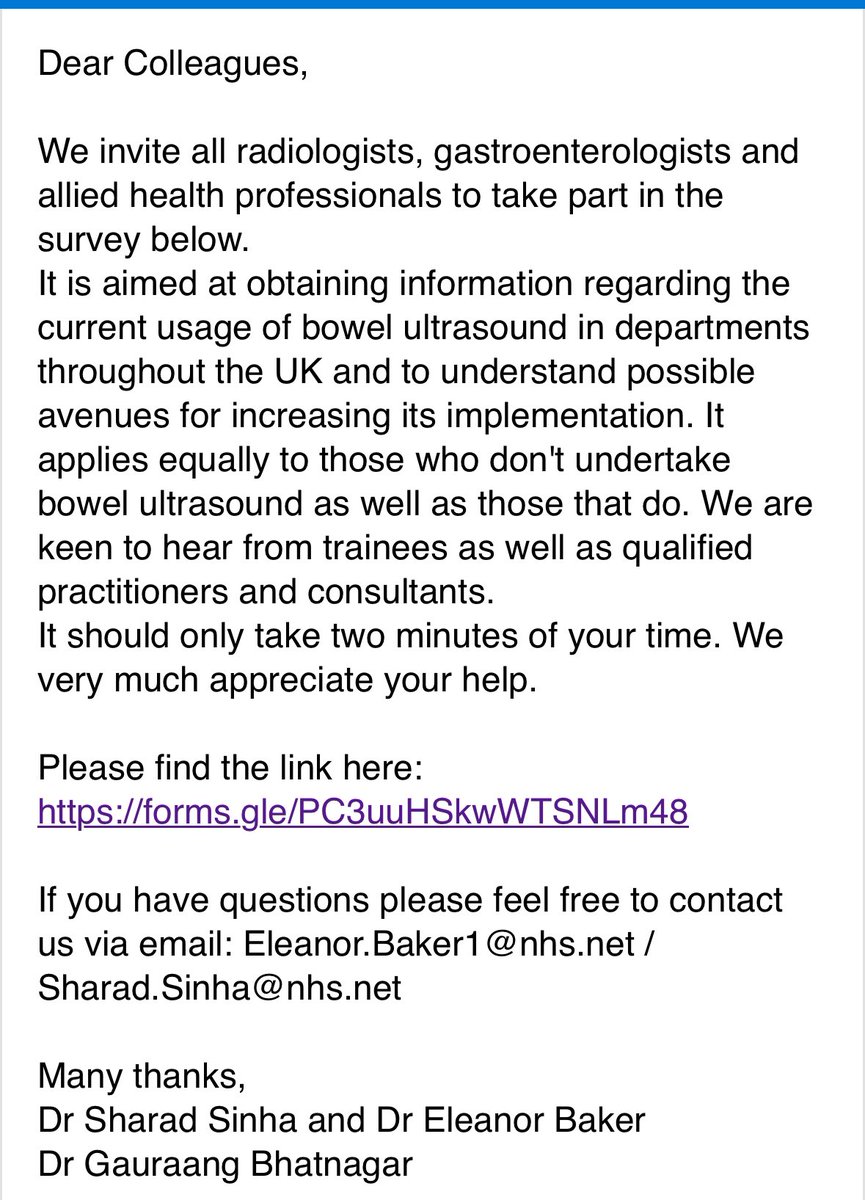 Working in IBD in the UK 🇬🇧?

Please take part in a survey to help us understand what the obstacle to wider implementation of bowel ultrasound are. 

docs.google.com/forms/d/e/1FAI…