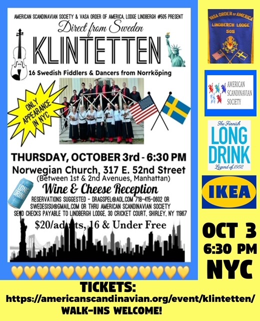 AmScanSociety's tweet photo. Klintetten - Direct from Sweden! Join us Oct 3 for the only NYC stop on their international tour 🎶 - https://t.co/UtJ3YDvTUi https://t.co/jKK6Z76SFS