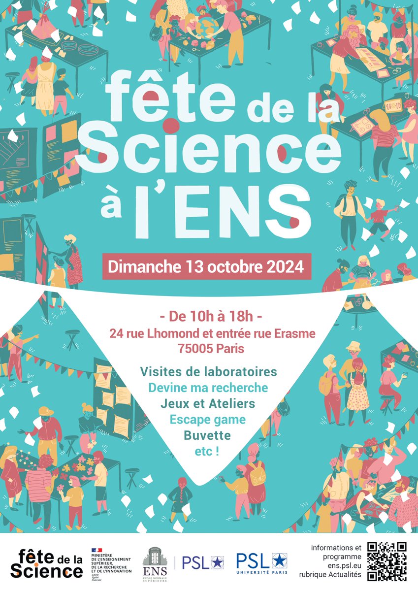 École normale supérieure | PSL (@ens_ulm) on Twitter photo #PSLFetelascience #FDS2024 👩🔬 L'ENS <a href="/psl_univ/">Université PSL</a> fête la #science le 13/10. Un rendez-vous destiné aux petits comme aux grands.
Au programme :
✅ des visites de labos
✅ des jeux et des ateliers
✅ des expositions
✅ des escape games...
En savoir plus 👉 bit.ly/3U5rFSf #PSLFetelascience #FDS2024 👩🔬 L'ENS <a href="/psl_univ/">Université PSL</a> fête la #science le 13/10. Un rendez-vous destiné aux petits comme aux grands.
Au programme :
✅ des visites de labos
✅ des jeux et des ateliers
✅ des expositions
✅ des escape games...
En savoir plus 👉 bit.ly/3U5rFSf