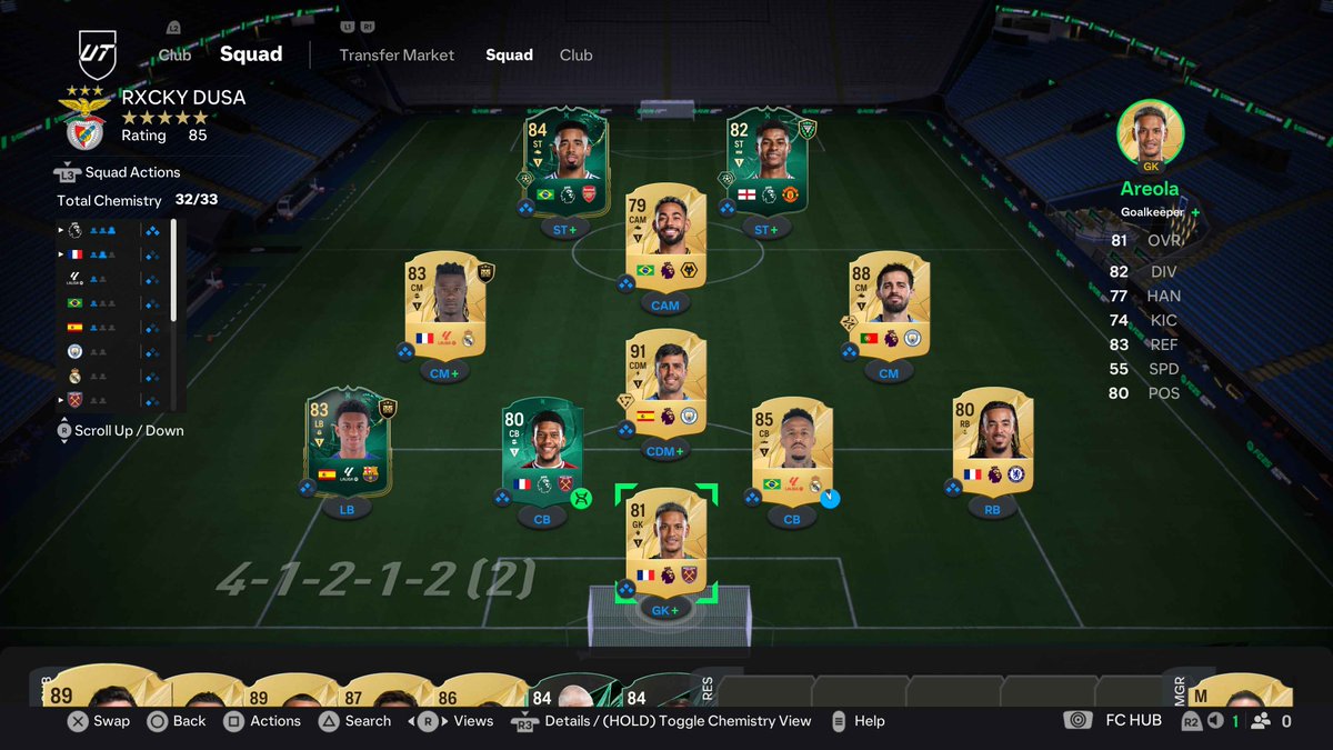 My current 41212(2) Div 1 Tactics in EA FC 25 🤝
Code: #&amp;gsrMc%SEs

Listen I aint Pep Guardiola, I'm still learning aswell. But this formation is clicking like crazy (Team 3rd pic)

Few things to mention:

- The "CAM" position has a specific role that acts like a CF/ST. Try to