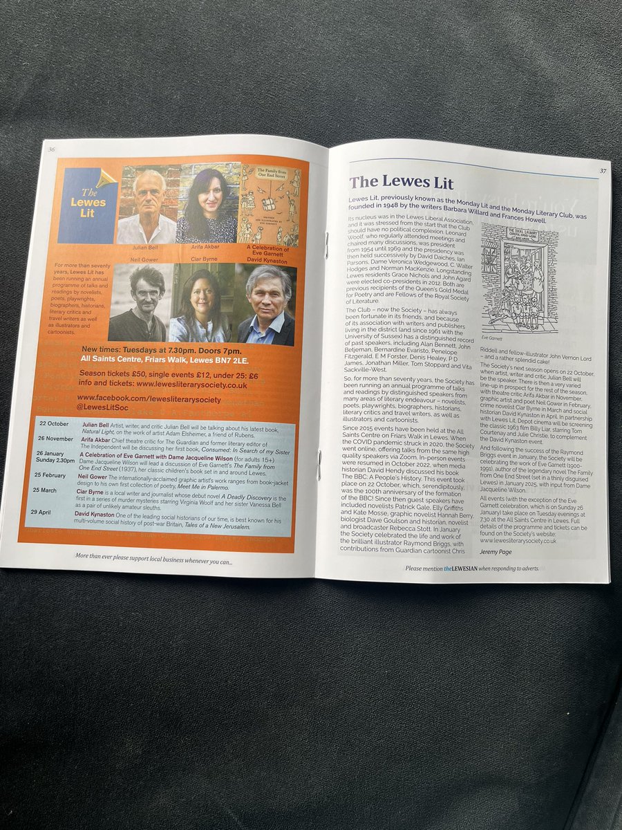 Great to see a double page spread about our history and future - the 24/25 season - in the new, very autumnal issue of The Lewesian 🍁🍂🧡
