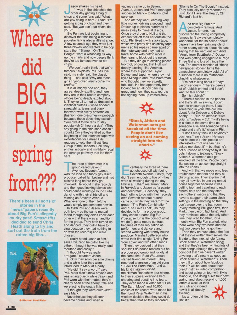 myfizzypop's tweet image. 35 years ago, riding high on the success of #BlameItOnTheBoogie, the colourful stylings of #BigFun were very much fodder for the pages of #SmashHits magazine. Ahead of a second single, we got to learn all about the media-cleansed history! 
onthisdayinpop.com/2015/04/big-fu…