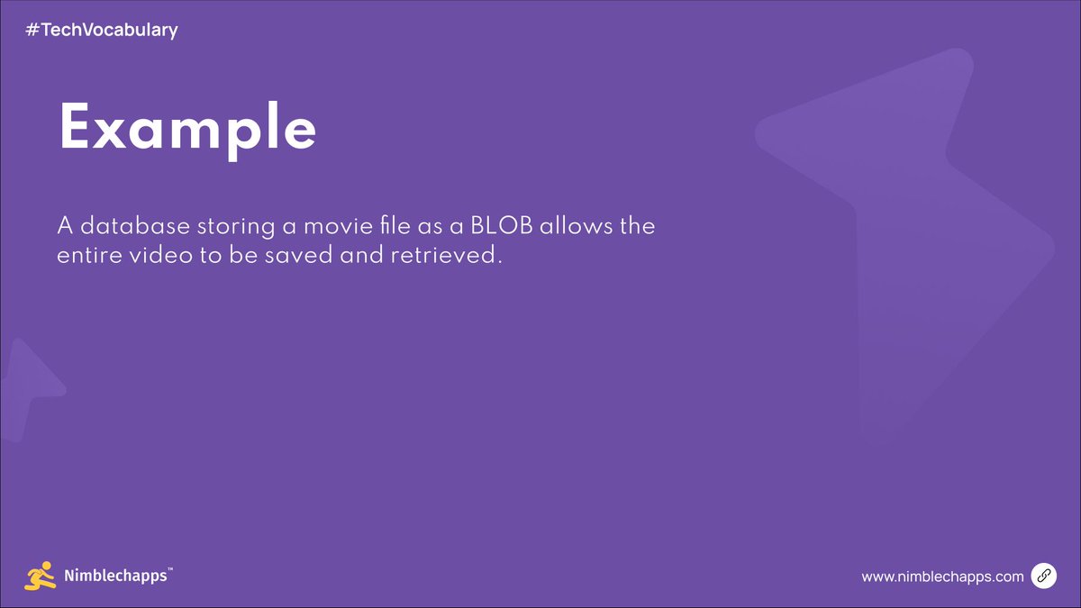 Nimblechapps's tweet image. BLOB (Binary Large Object) stores large media files like images, videos, or documents directly in databases.

Perfect for handling massive multimedia data!

#BLOB #DataStorage #TechBasics #DatabaseManagement #Nimblechapps #Coding #MobileAppDevelopment #WebsiteDevelopment