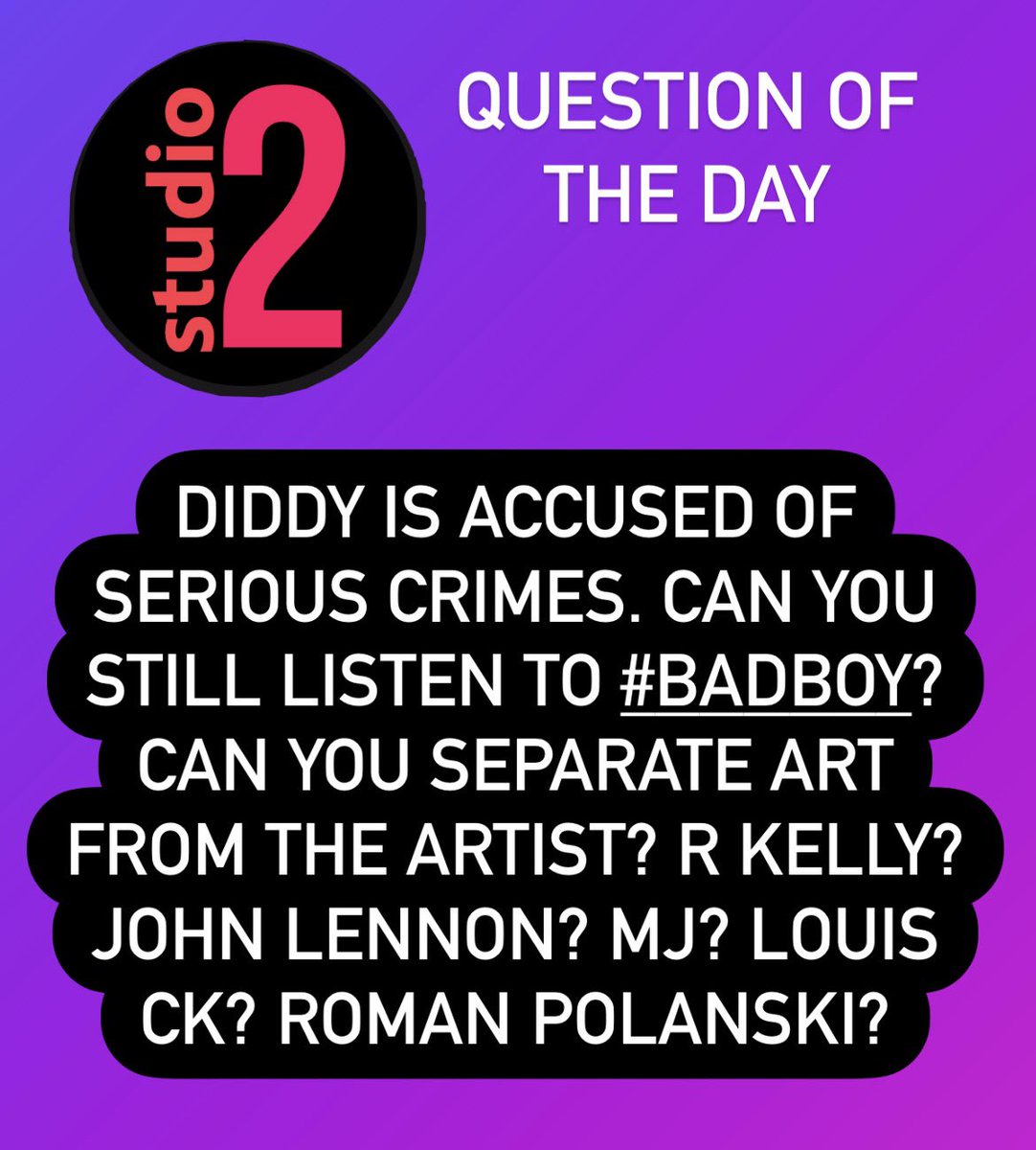 cherrigregg's tweet image. Could you really stop listening to your favorite artists if they were accused or convicted of a serious crime? How serious does it have to be before you boycott?

This is our topic today on #Studio2 in @whyy 90.9FM. Share your comment then I hope you listen in LIVE at noon: