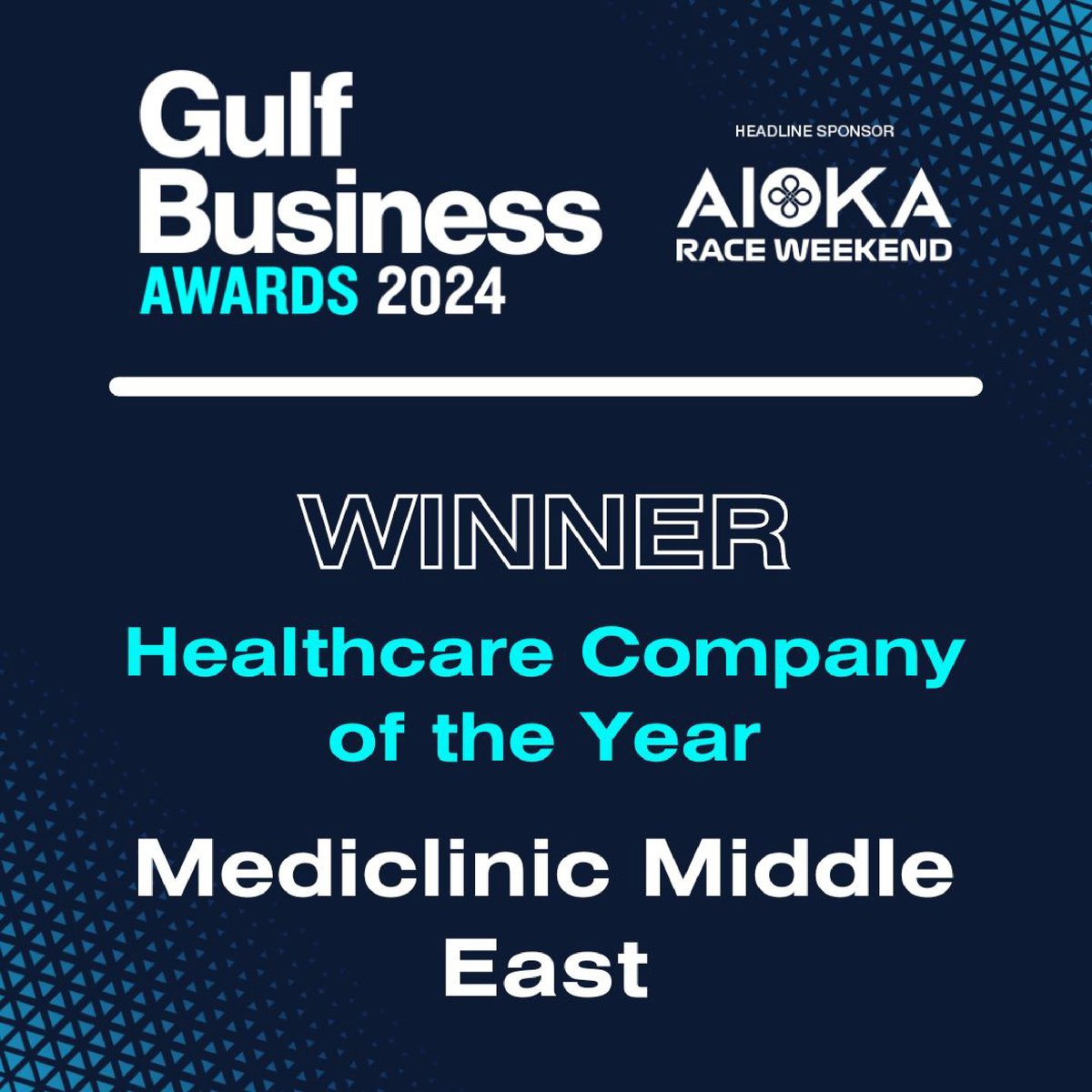 Proud to be named Healthcare Company of the Year at the Gulf Business Awards 2024.  Thank you to all those who voted for us and who place their trust in us every day.