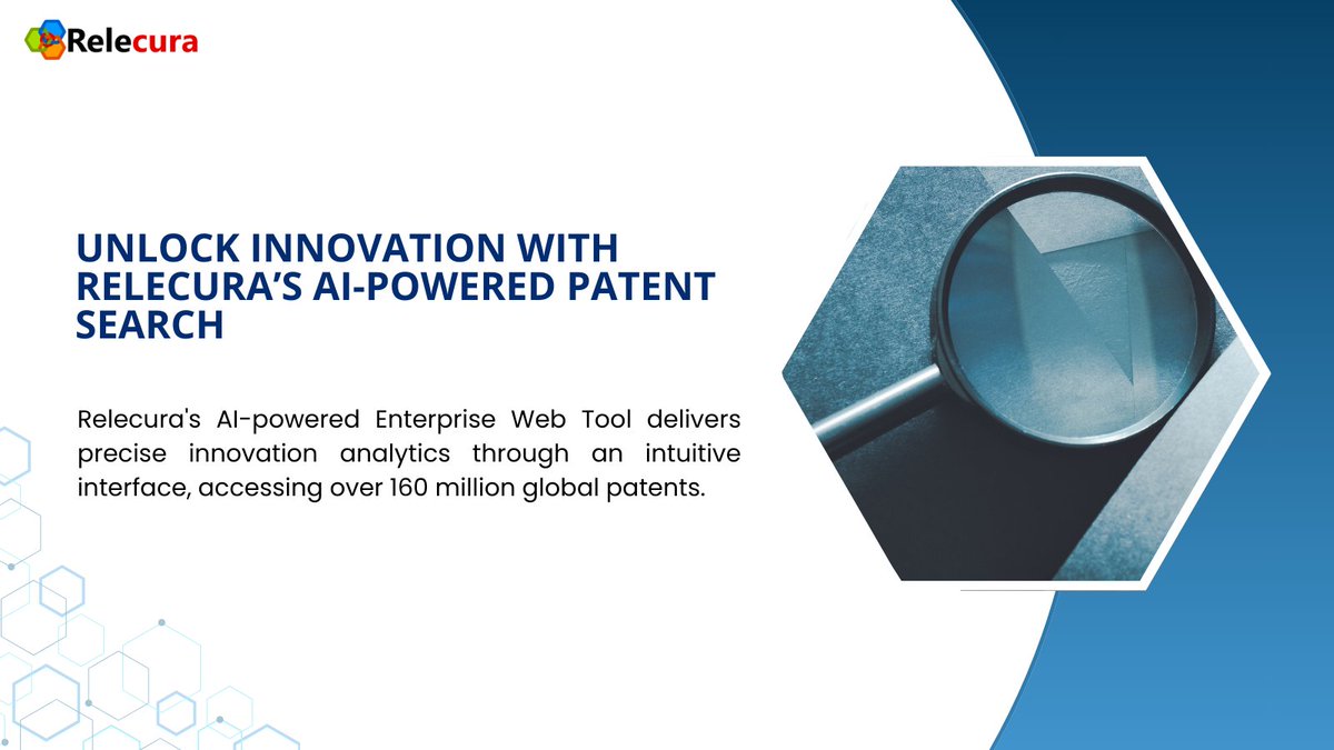 Relecura's tweet image. Relecura&apos;s AI-powered Enterprise Web Tool offers precise patent search and analysis with over 200 features and access to 160 million documents globally. Sign up for a demo now to explore further!
relecura.ai//products/
#enterprisewebtool #ai #patentsearchandanalysis  #relecura