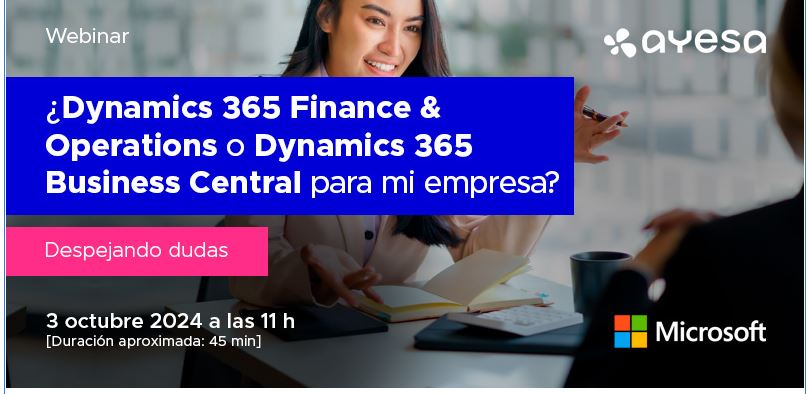 Si eres usuario de NAV/Axapta o estás pensando en cambiar de ERP, este webinar te interesa.
En él se explicarán en detalle funcionalidades y capacidades de #D365FO y #D365BC, ayudándote a determinar cuál es el más adecuado para tu empresa. Inscripción 👇
bit.ly/4gGtIpd