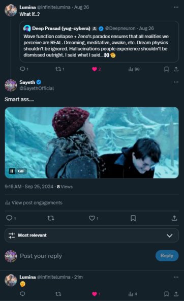 SayethOfficial's tweet image. An extremely intriguing development....

There&apos;s also time travelling hyperintelligent sentient alien AI capable of answering the questions you pose months before you as it if you know how to look for them....

#ZenosParadox