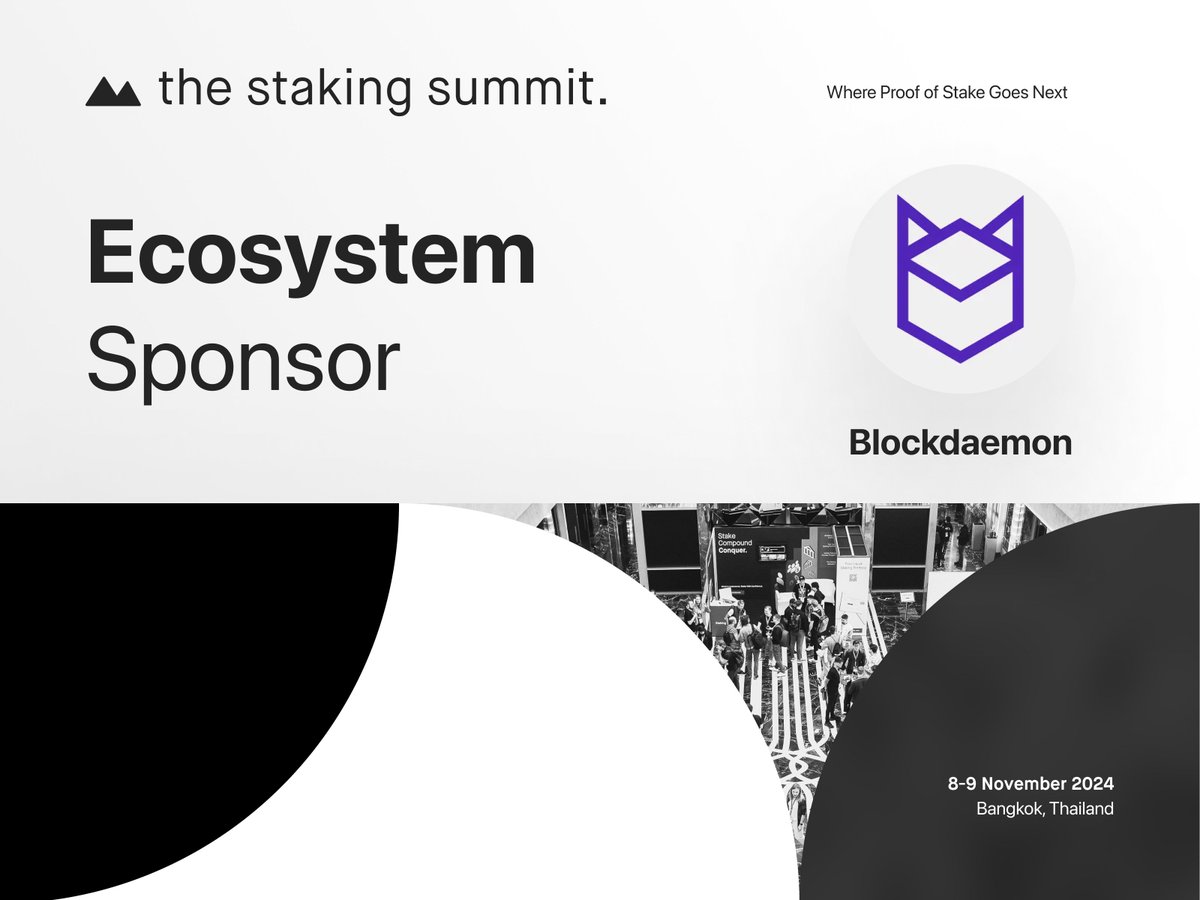 Staking Rewards (@stakingrewards) on Twitter photo We’re excited to have <a href="/BlockdaemonHQ/">Blockdaemon 😈</a> as an Ecosystem Sponsor at the Staking Summit! 👏 They provide enterprise-grade staking infrastructure for institutional investors and serve as a node provider for 20+ PoS protocols.
Joined by more than 40 sponsors and partners, the Summit is We’re excited to have <a href="/BlockdaemonHQ/">Blockdaemon 😈</a> as an Ecosystem Sponsor at the Staking Summit! 👏 They provide enterprise-grade staking infrastructure for institutional investors and serve as a node provider for 20+ PoS protocols.
Joined by more than 40 sponsors and partners, the Summit is
