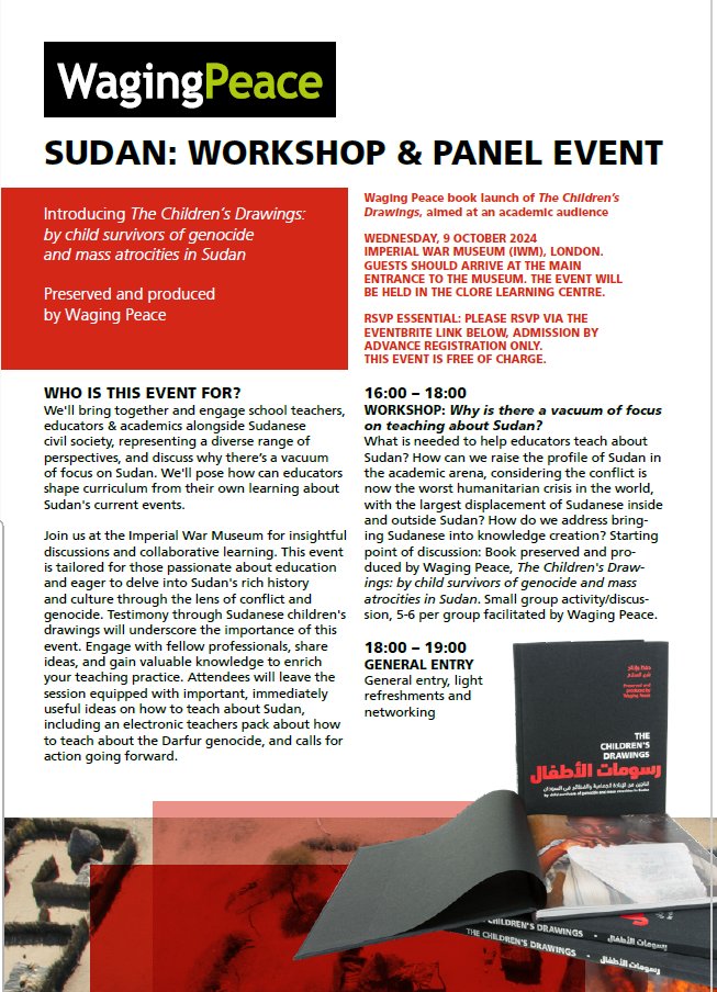 CYPA_KCL's tweet photo. CALLING ALL #CYPA members! Please see these details of a #workshop and #panel from our colleagues and friends at @WagingPeaceUK. Let's show our support for their amazing work. https://t.co/kz3S5giSa2