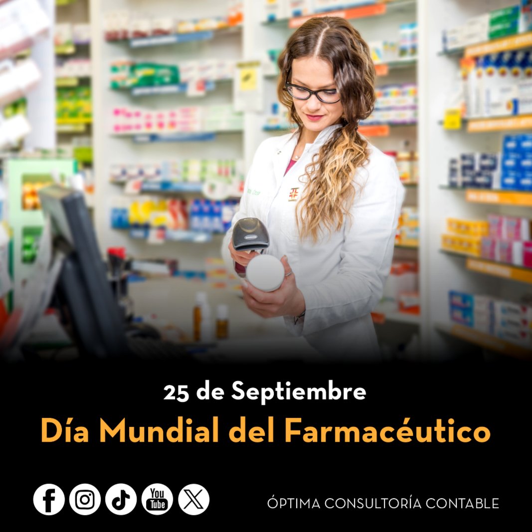 Optima_Contable's tweet image. ¡Hoy, 25 de septiembre, celebramos el Día Mundial del Farmacéutico!

#DiaMundialdelFarmaceutico #farmacia