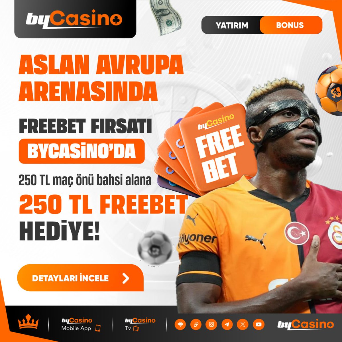 📲 cutt.ly/ueEAIwc3

Avrupa Ligi Heyecanını ByCasino'da Yaşa! 

 22:00 🟡🔴 GALATASARAY - PAOK ⚪️⚫️

KOD : BYC250FREEBET

💎 250 TL Maç Önü Bahis Al, 250 TL Freebet Kazan!

⚽️ Freebet ile Heyecanı Artır, Kazancını Katla!